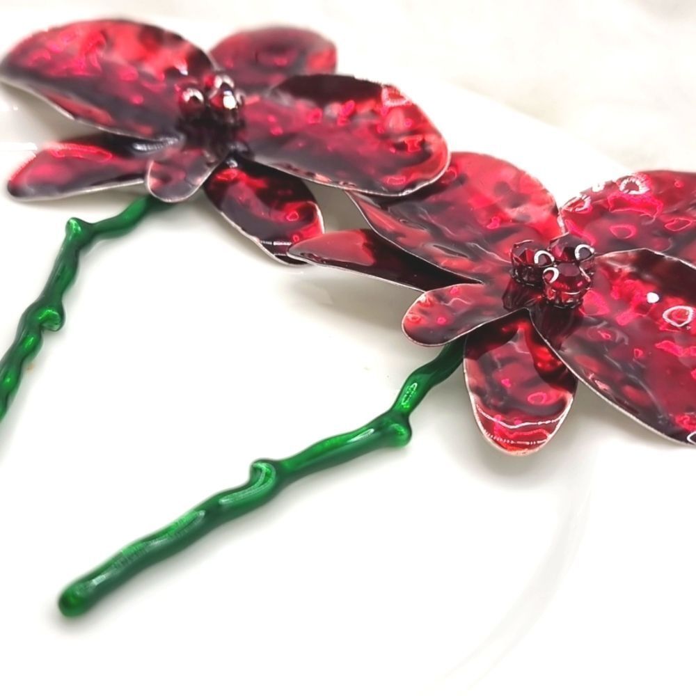 New! ZARA Red Flower statement earrings (1010) | NWOT - Picture 5 of 13